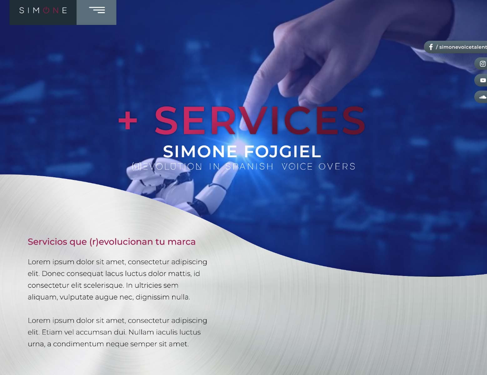 Simone Voice Talent, website